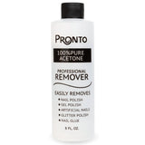 Pronto 100% Pure Acetone - Quick, Professional Nail Polish Remover - For Natural, Gel, Acrylic, Sculptured Nails (8 FL. OZ.)