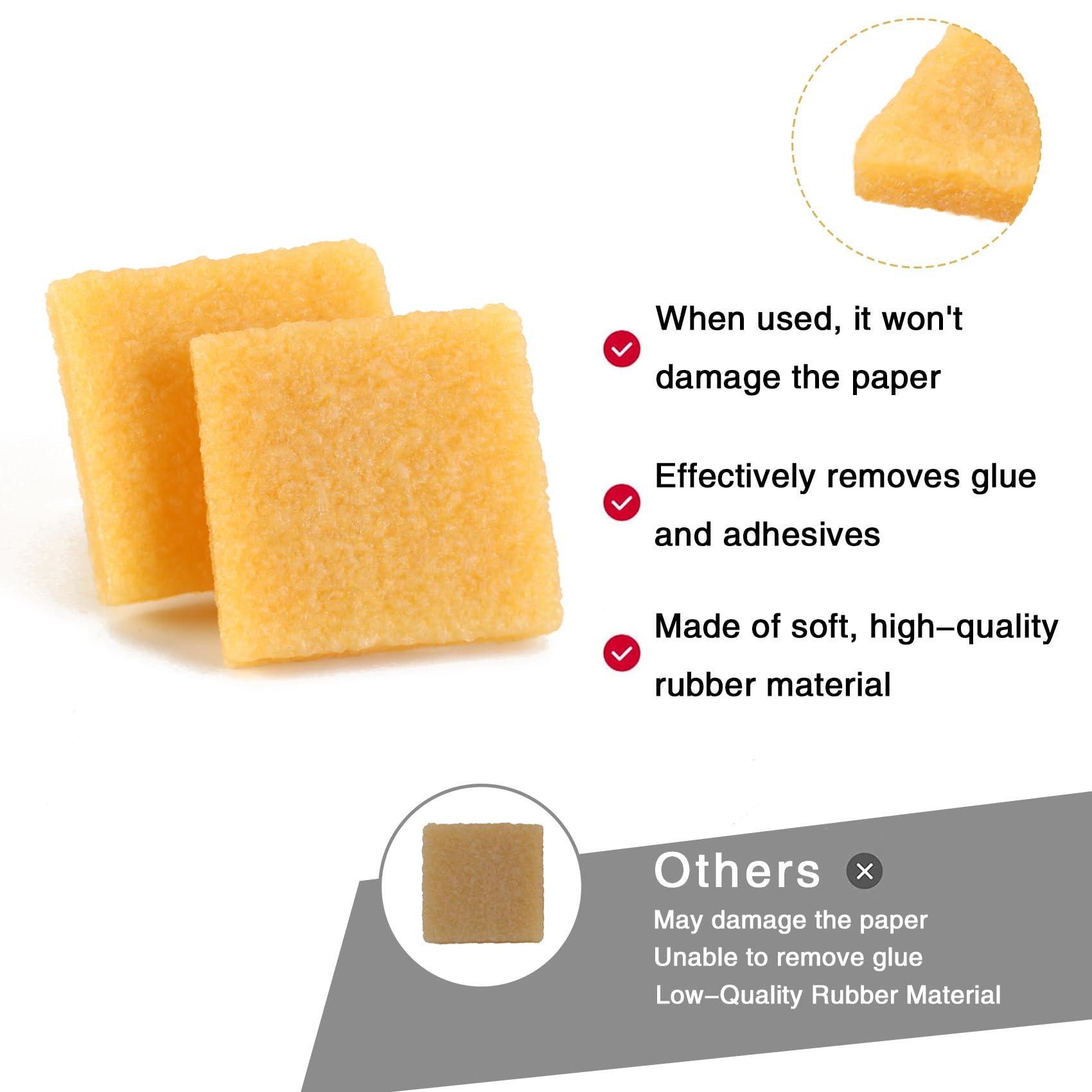 2pcs Glue and Residue Eraser Rubber Cement Cleaner for Removing Adhesive and Residues from Paper Plastic and More