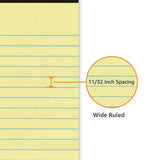 Amazon Basics Narrow Ruled Lined Writing Note Pad, 5 inch x 8 inch, Canary, 600 Count (12 Packs of 50)