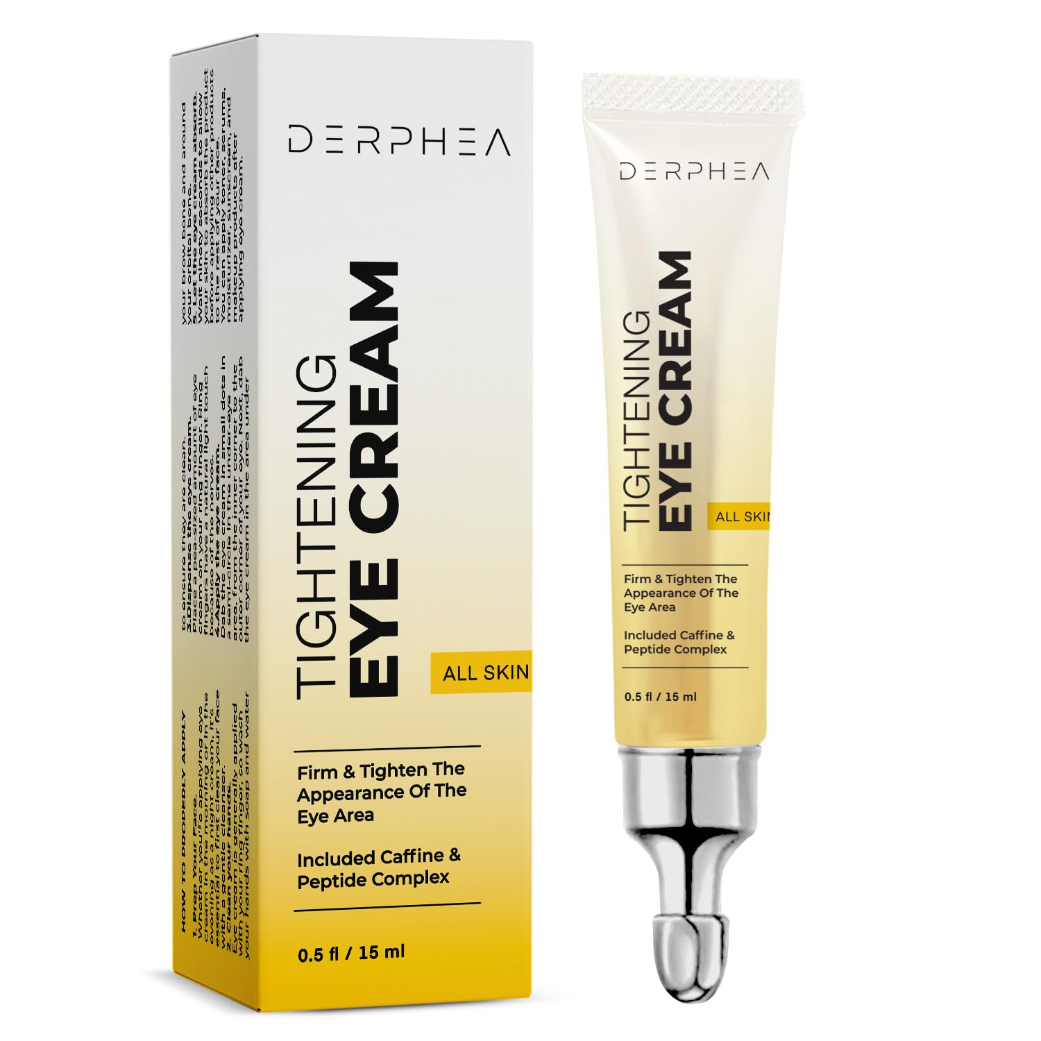 DERPHEA Instant Temporary Eye Tightener Cream: Reduces The Look of Under Eye Bags, Dark Circles & Puffiness, Anti-Aging Fine Lines, Firm Delicate Skin Under Your Eyes, Rapid Eye Firming