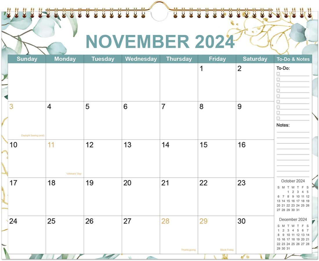 Calendar 2025-18 Months Calendar from January 2025 to June 2026, Wall Calendar 2025-2026 with Thick Paper, 8.5" x 11", Black