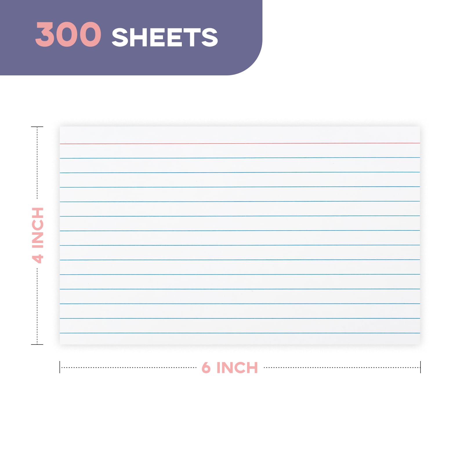 300 PCS Index Cards 4x6 Ruled - Goefun White Lined Note Cards 4 x 6 Flash Cards for Studying, Note Taking and To Do List