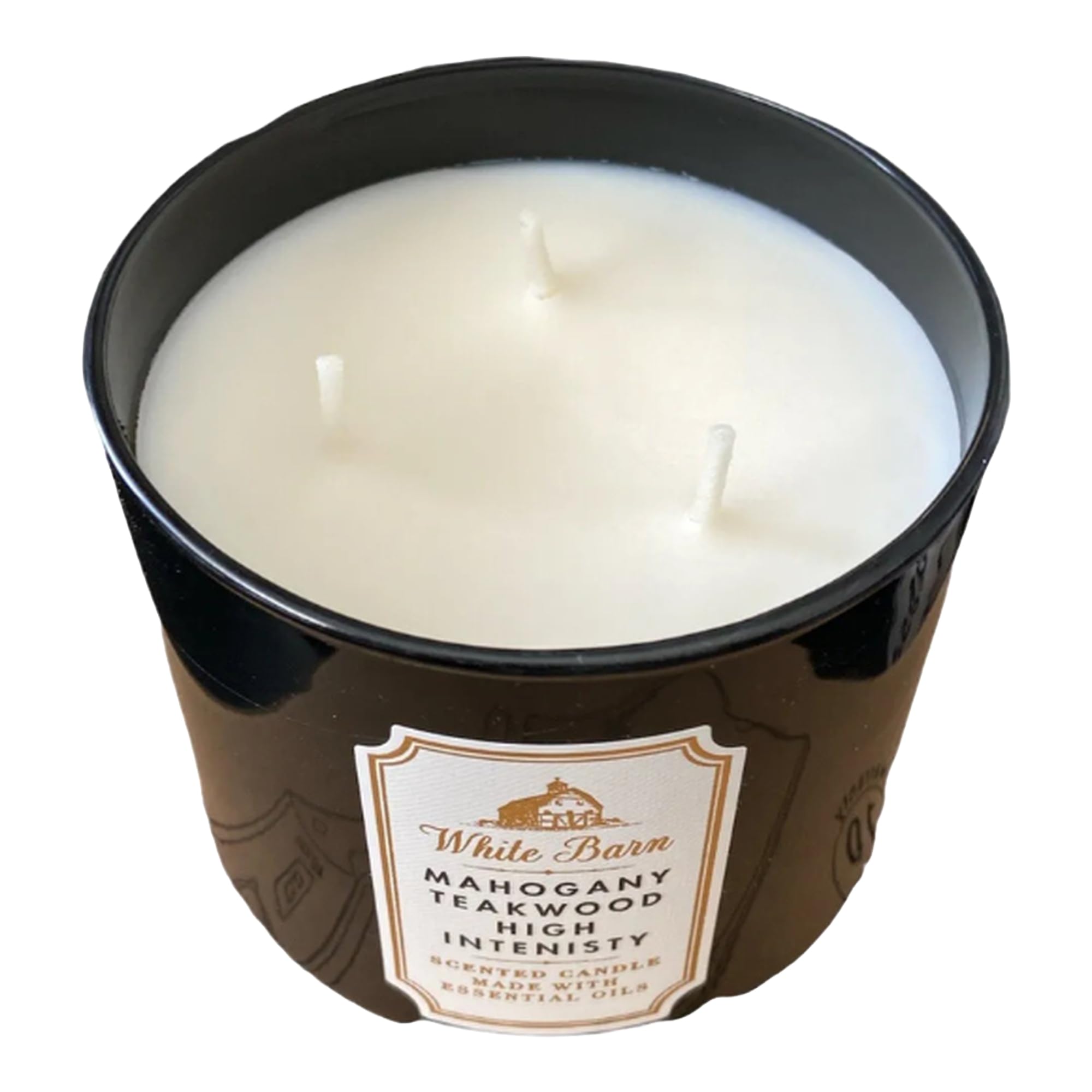 Bath & Body Works White Barn 3-Wick Candle in Mahogany Teakwood High Intensity, Scented