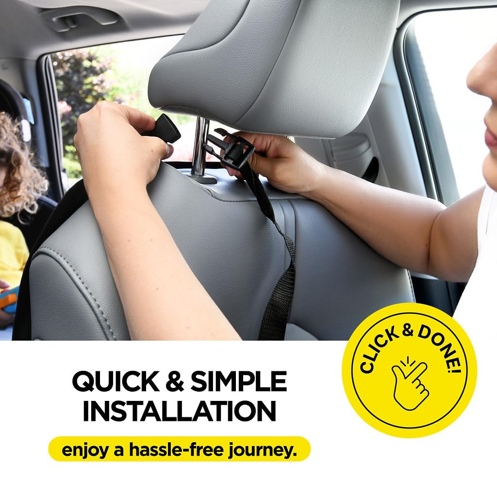 lebogner Back Seat Cover For Kids + 3 Pocket Storage Organizer, 2 Pack X-Large Waterproof Kick Mats Backseat Protector, Car Seat Back Protectors For Vehicles To Protect From Dirt, Mud & Scratches