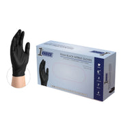 1st Choice Black Nitrile Gloves Medium Box of 100 Gloves Disposable Latex Free - Exam Grade Black Gloves for Cooking - 3mil