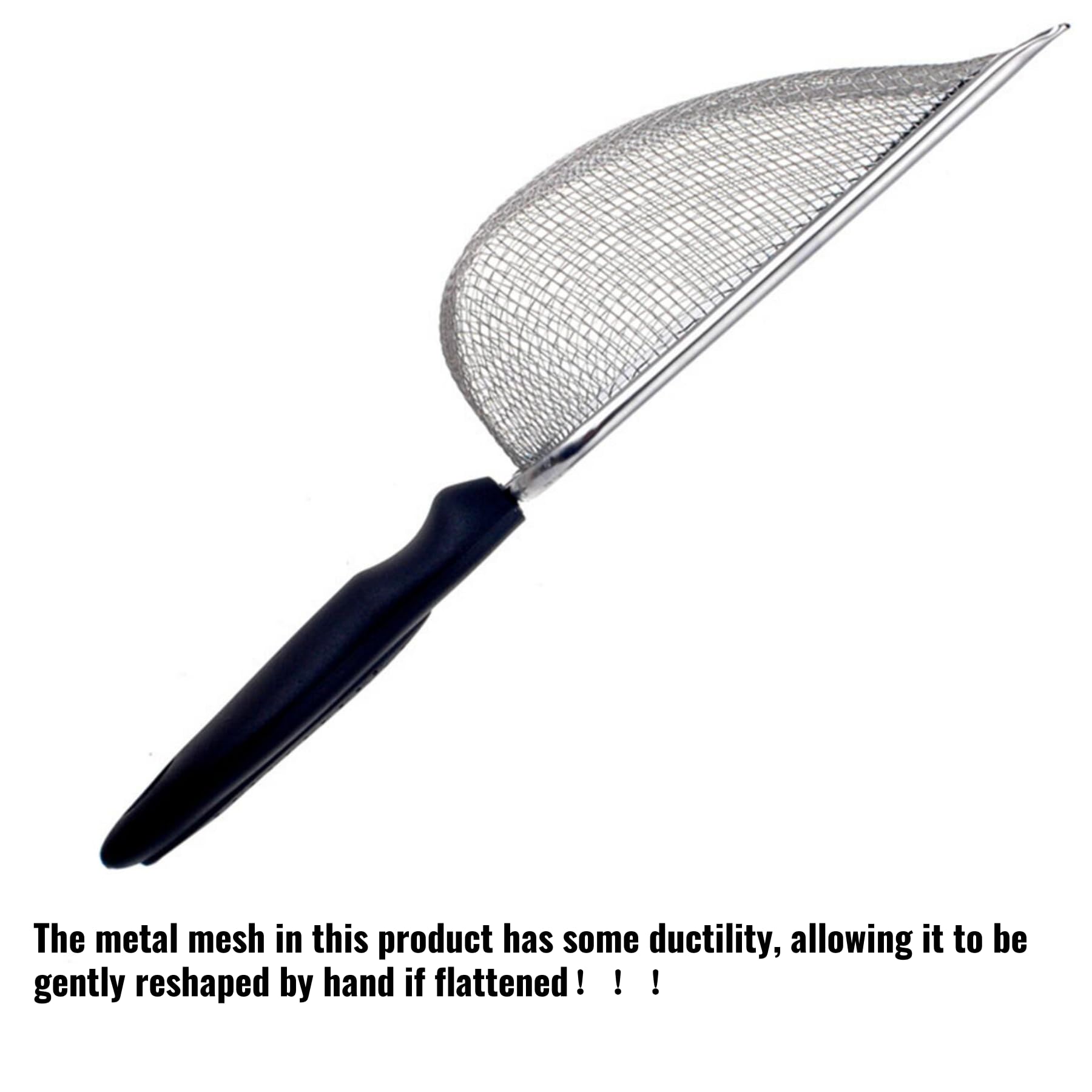 Firsal Cat Litter Scoop Stainless Steel Mesh Scooper Long Handle Deep Shovel Non-Stick Coated Metal Litter Scoop for Litter Box Kitten Pooper Lifter (Hole:3.8mm/Regular Cat Litter Scoop)