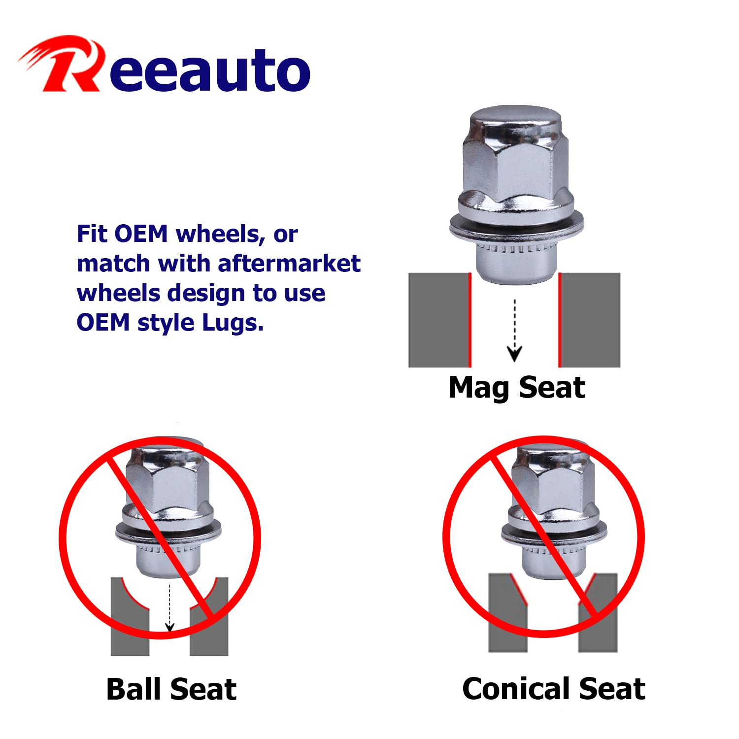 12x1.5 Lug Nuts 20 Pcs Chrome Closed End Mag Style Lug Nuts with Washer 13/16" (21mm) Hex Compatible with Toyota Camry/Corolla/Tacoma Lexus