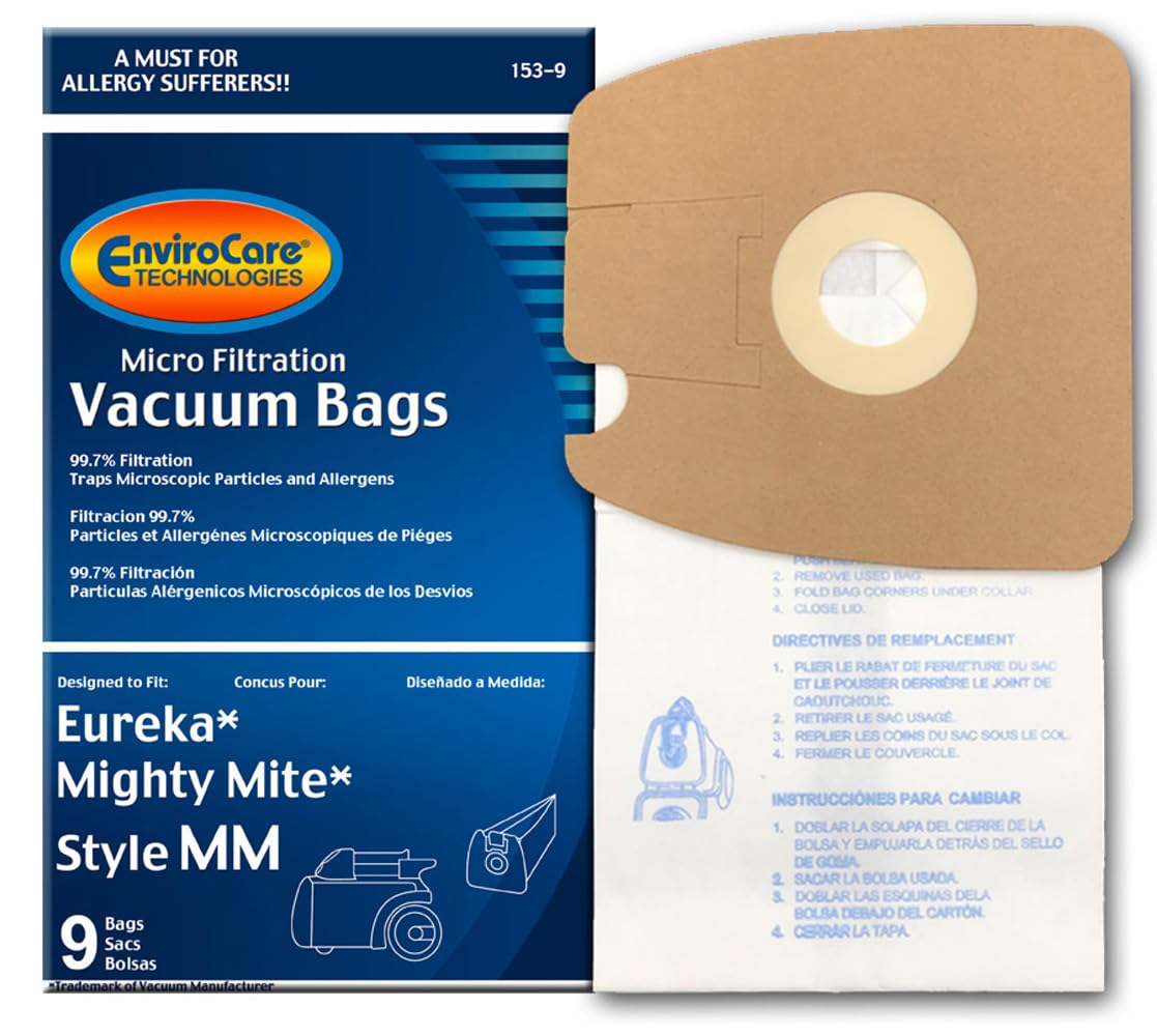 أكياس مكنسة كهربائية بديلة دقيقة الترشيح من EnviroCare مصنوعة لتناسب مكانس Eureka Style MM Eureka Mighty Mite 3670 و 3680 Series Canisters 9 أكياس