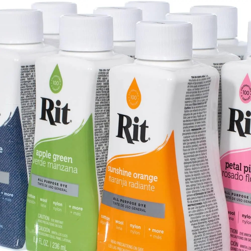 Rit Dye – Liquid Fabric Dye for Crafting, Clothing, and Décor – 8 oz. Bottle – Black (Gloves Included)