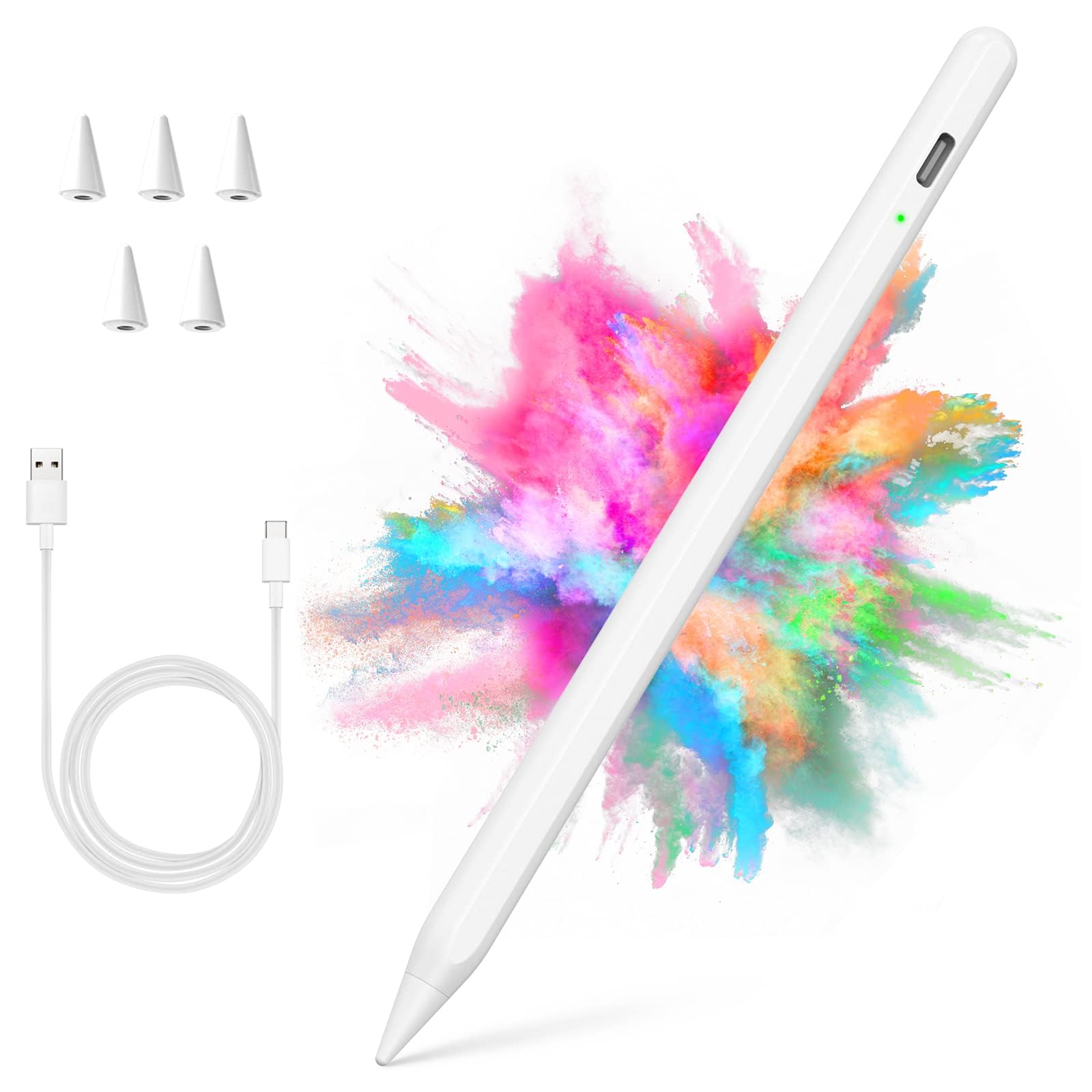 Ã¢ÂÂÃ¢ÂÂÃ¢ÂÂStylus Pen for iPad 2018-2023 with Palm Rejection, Active Pencil for iPad 10th/9th/8th/7th/6th Generation, for iPad Pro 11/12.9 inch, for iPad Air 5th/4th/3th Gen, for iPad Mini 6th/5th Gen (White)