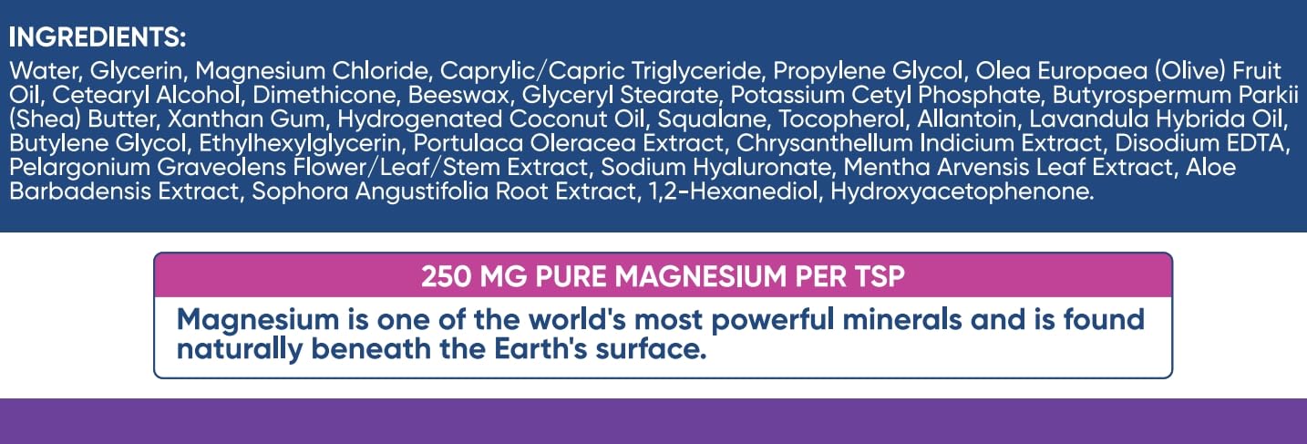 Venture Pal Magnesium Lotion, Topical Magnesium Cream for Sleep, Leg Cramps & Pain, Muscle Relaxation, Calm, Moisturizing Supplement with Coconut Oil, Shea Butter & Hyaluronic Acid, Safe for Kids