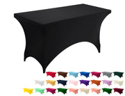 Utopia Kitchen Spandex Tablecloth 1 Pack [4FT, Black] 200 GSM Tight, Fitted, Washable and Wrinkle Resistant Stretch Rectangular Patio Table Cover for Event, Wedding & Banquet [48Lx30Wx30H Inch]