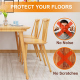 24 Pcs Chair Leg Floor Protectors for Hardwood Floors Silicone Covers to Protect Wood Tile Floors Felt Pads Furniture Leg Caps Non Slip Reduce Noise (Fit:1.3"-2")