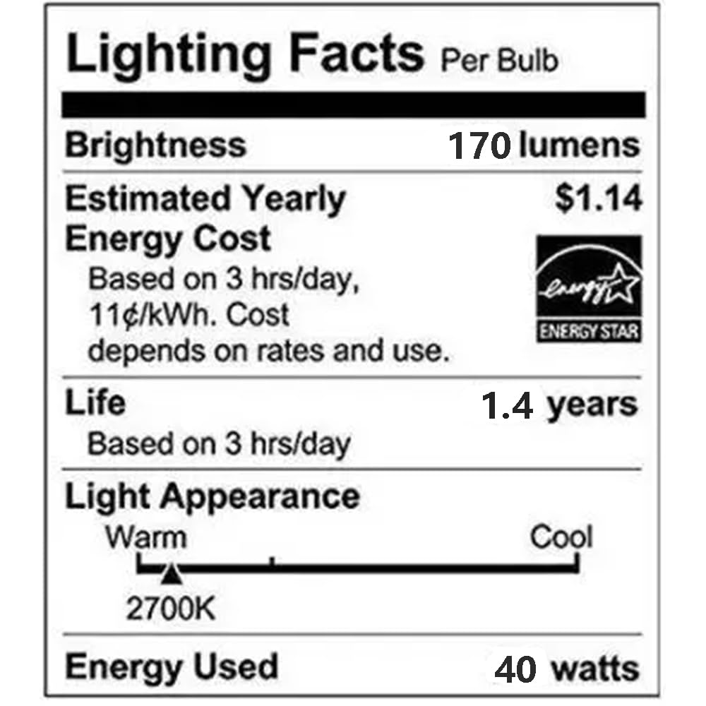 SCOMX 40W Incandescent Equivalent Energy Torpedo Tip Chandelier with Crystal Clear Incandescent Light Bulbs Tip Light Bulb and Medium E26 Candelabra Base (6)