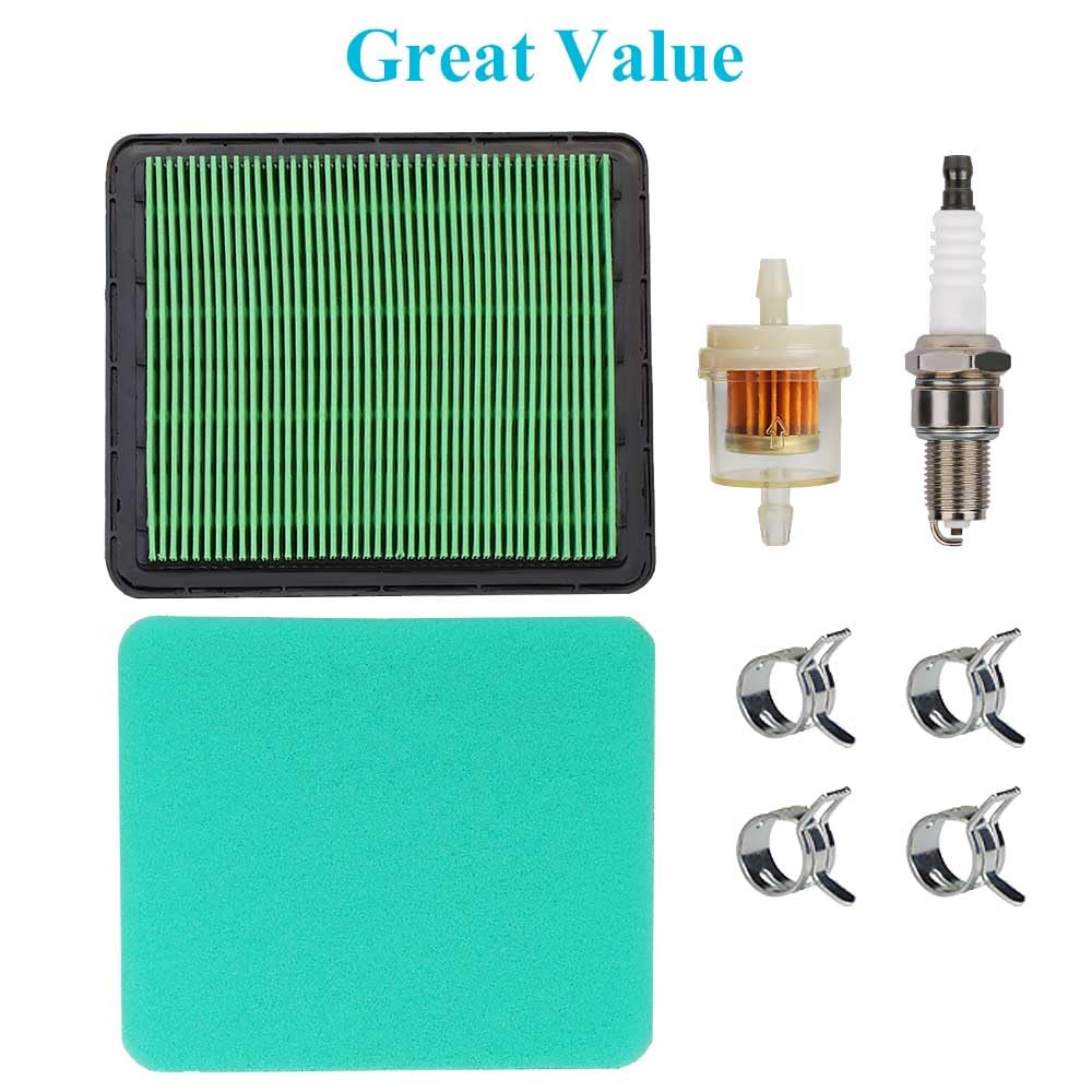 HOODELL GCV160 Air Filter Tune Up Kit for Honda GCV190 GC190 GC160 GX100 Engine HRC216 HRR216 HRR2169VKA HRX217 Lawn Mower, Replace GCV160 Spark Plug 17211-ZL8-023 Air Cleaner
