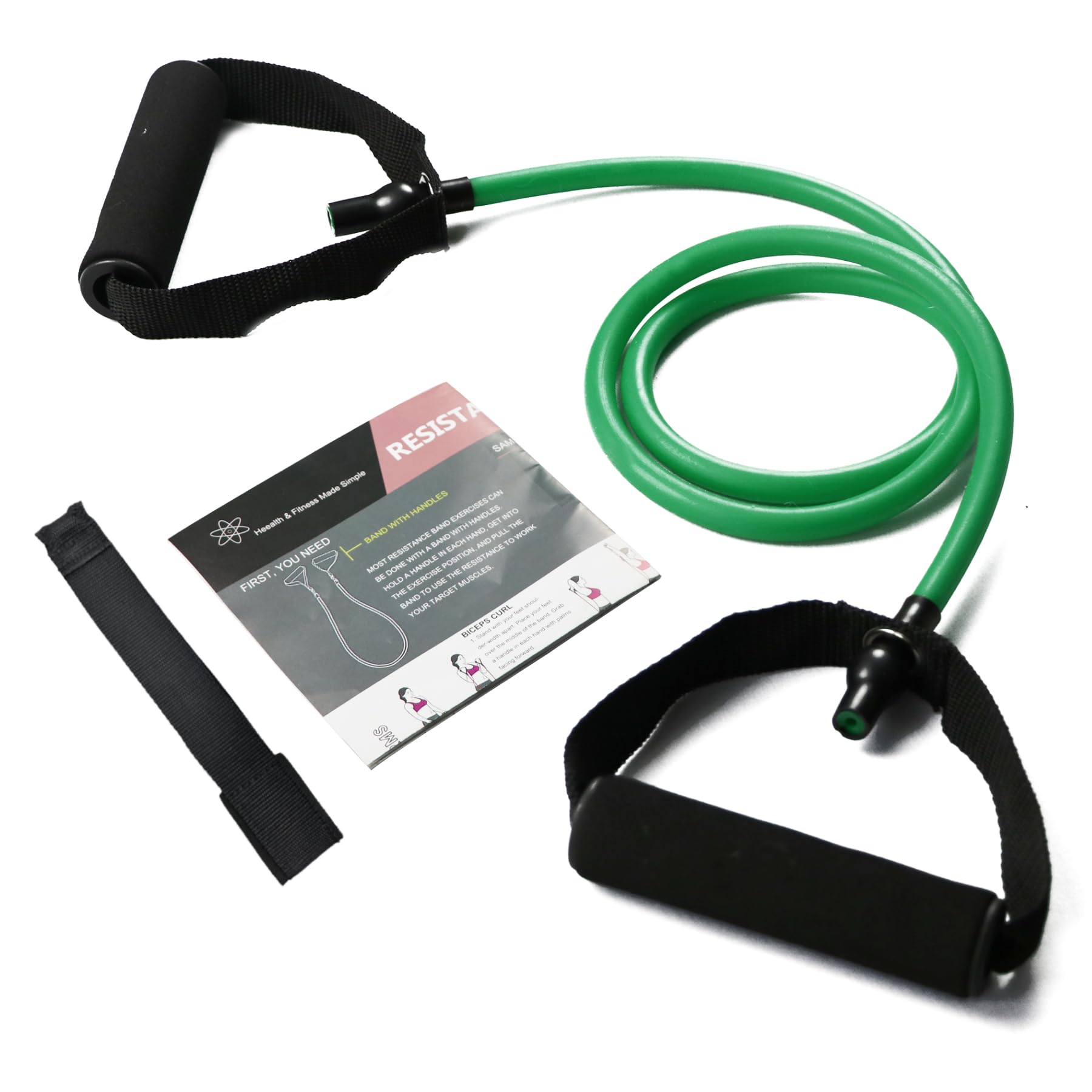 Resistance Bands with Handles, Single Resistance Bands, Exercise Bands with Handles, for Resistance Training, Physical Therapy, Home Workouts, Fitness, Pilates, Boxing Strength Training (10lbs)