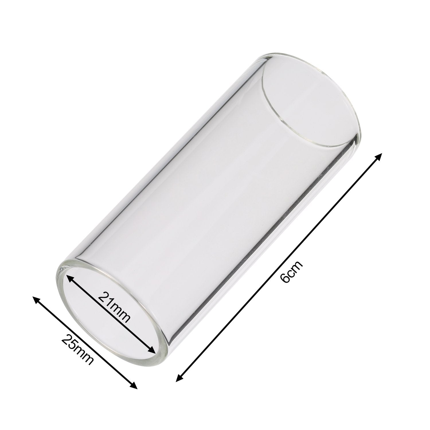 2 Pieces Glass Slide and Stainless Steel Slide in Box for Guitar, Bass, Medium (6 cm)