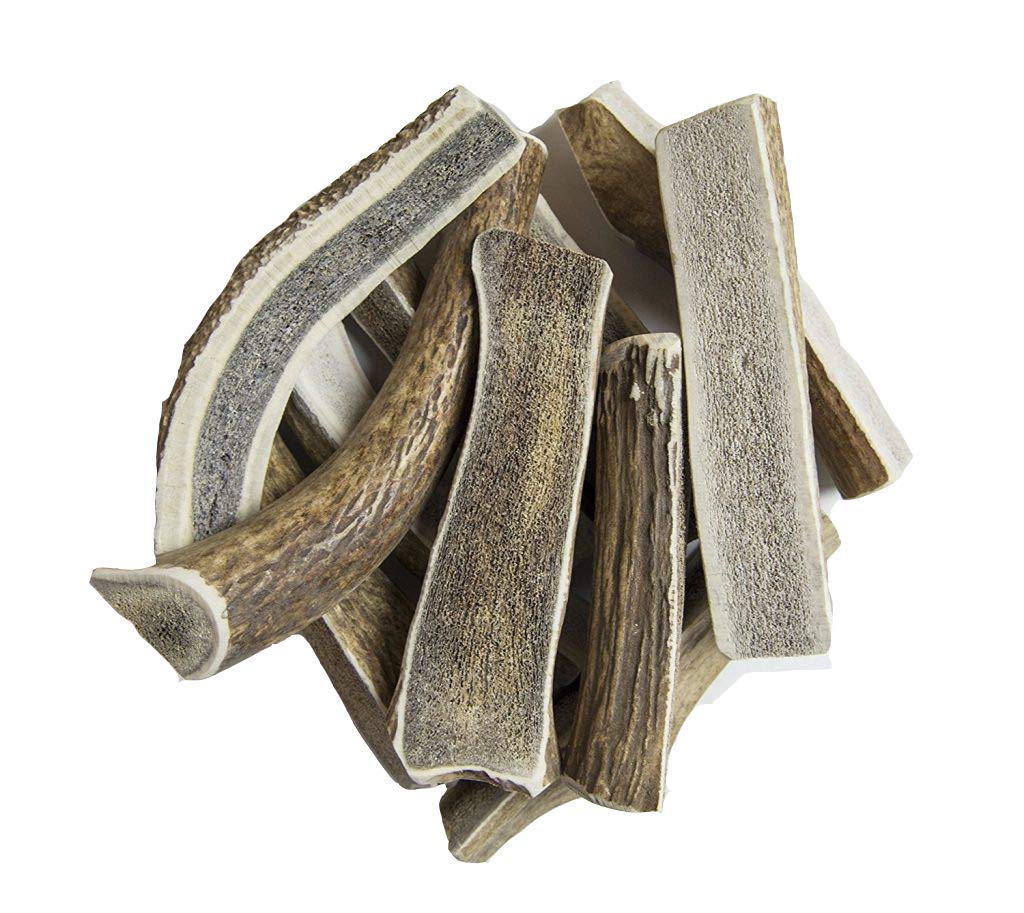 hotspot pets Premium Split Elk Antlers for Dogs - 7 Inch Large Dog Chews (2 Pack) Made in USA -Naturally Shed Antler Bone for Large Breed Aggressive Chewers -Promotes Natural Dental Hygiene