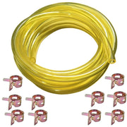 10 Feet Long Fuel Line Fuel Hose Fuel Tube 1/4" ID x 3/8" OD with Hose Clamps for small engines