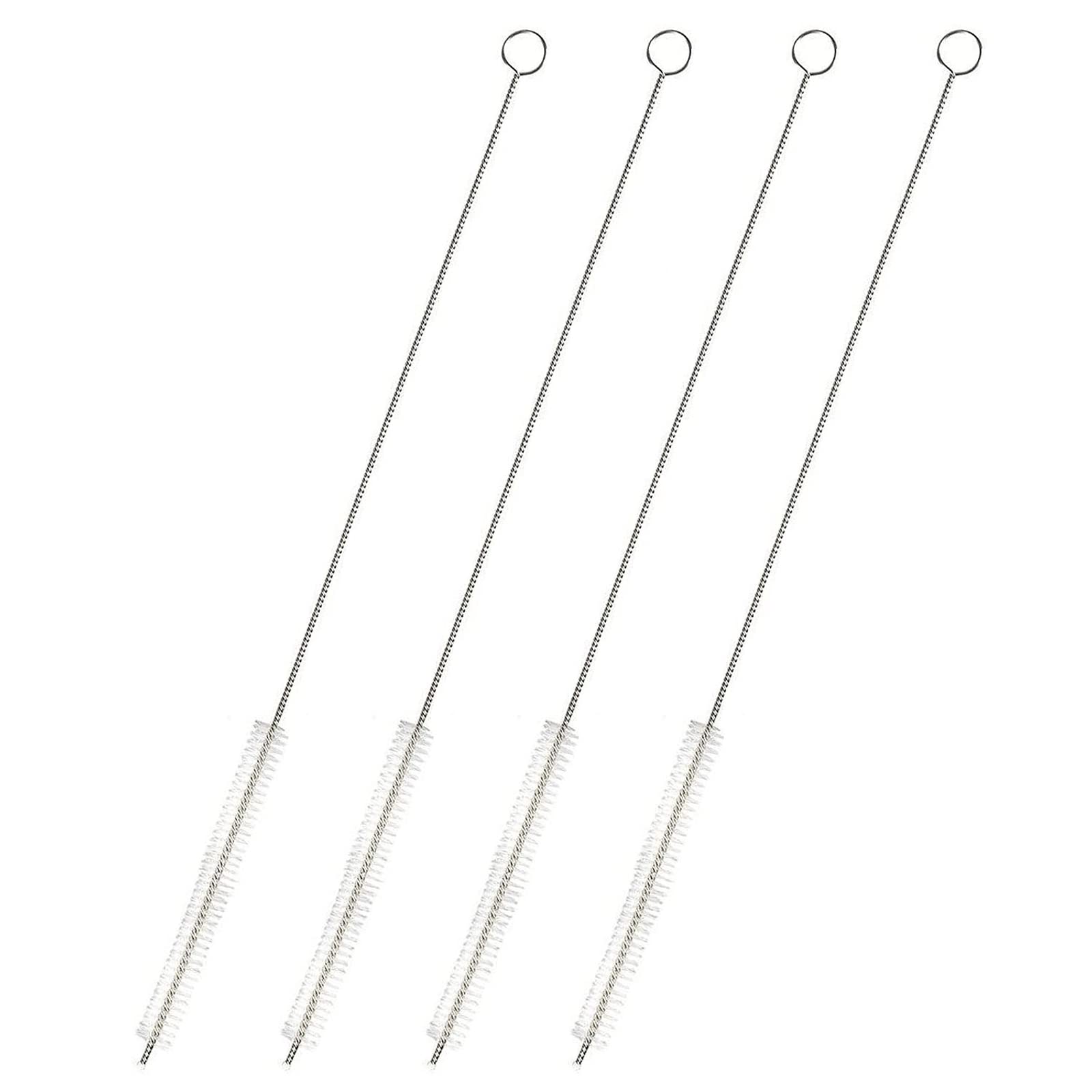 Juvale 4-Pack Metal Straw Cleaner - Extra Long Stainless Steel Brush for Cleaning Reusable Drinking Straws, Water Bottles and Pipes (12 in)
