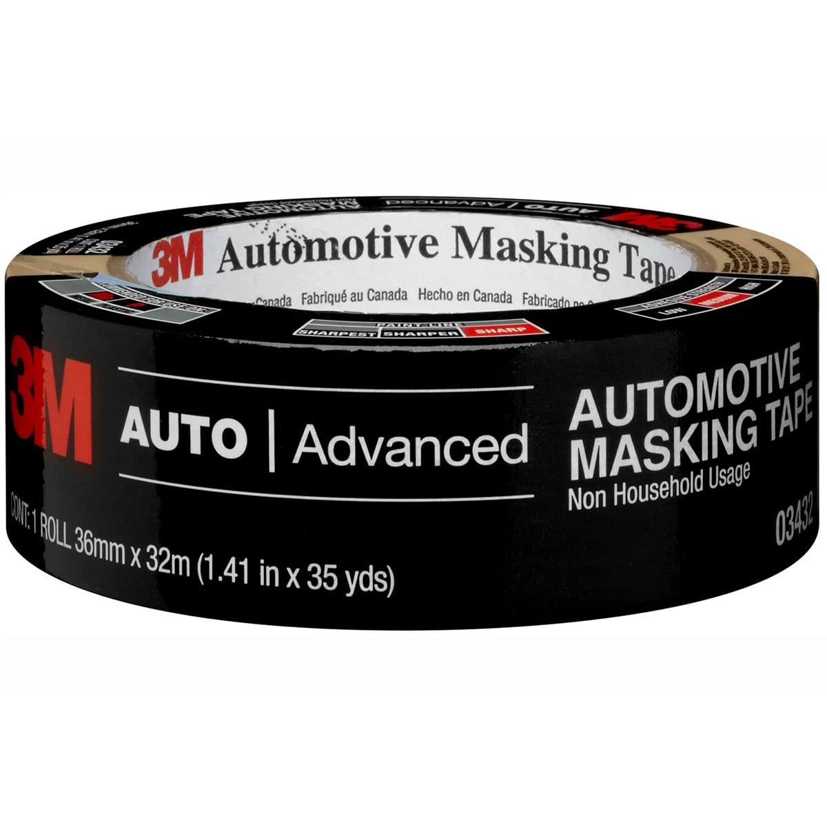 3M Automotive Refinish Masking Tape, 06654, 36 Mm x 55 M, 1 Roll