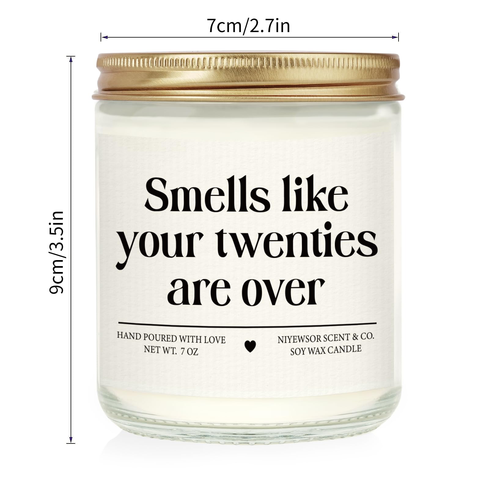 Niyewsor 30th Birthday Gifts for Women Men, Thirty Birthday Candle, 1995 30th Birthday Decorations for Her Him, 30 Year Old Bday Gifts for Friend, Sister, Wife, Husband, Handmade, 7oz