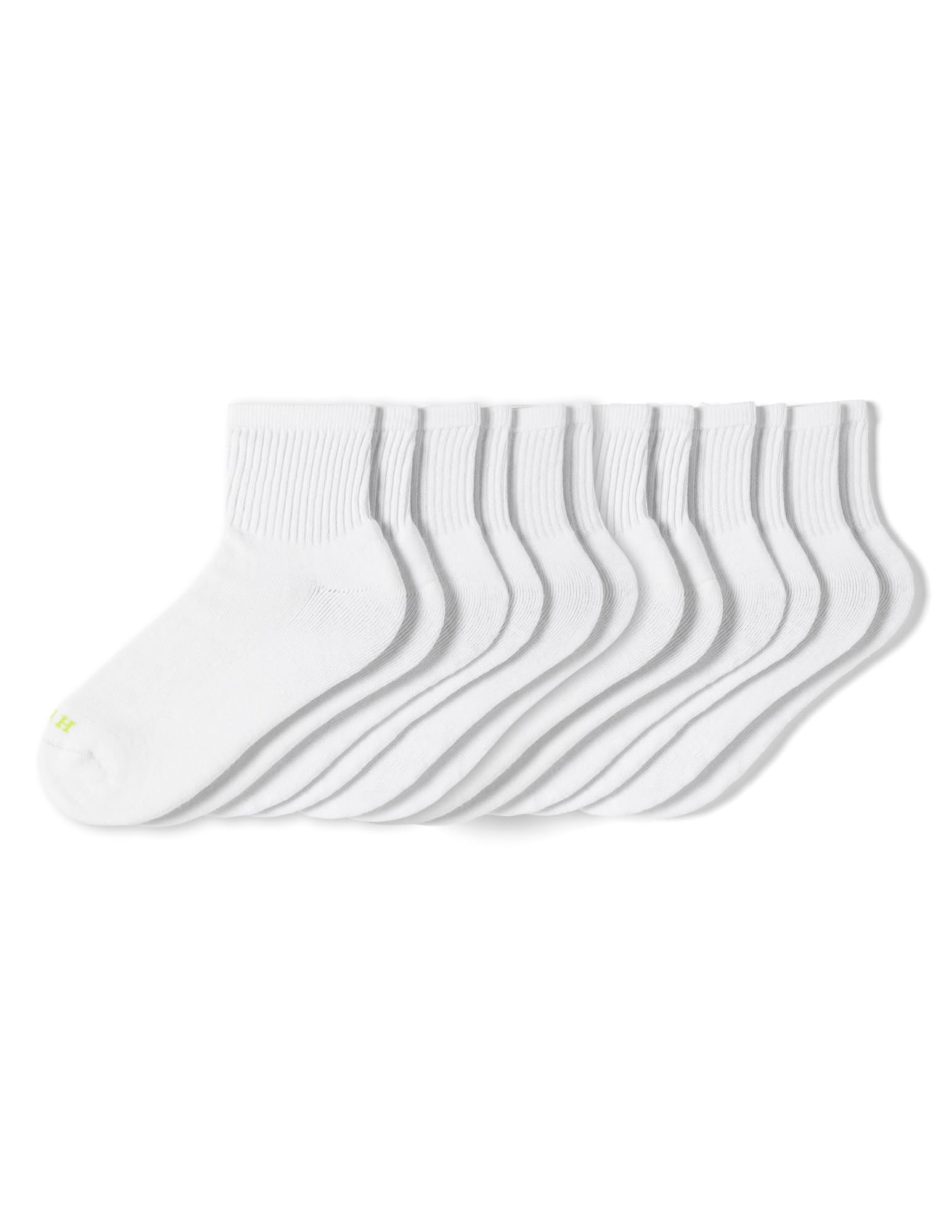 Hue Women's Mini Crew Sock 6-Pack, White, One Size