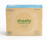 Sheets Laundry Club Laundry Detergent Sheets, 50 Pack (Up to 100 Loads) - Fresh Linen - New Liquidless Technology, Travel Essential Cleaning Supplies