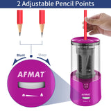 AFMAT Electric Pencil Sharpener, Pencil Sharpener for Colored Pencils, Auto Stop, Super Sharp & Fast, Electric Pencil Sharpener Plug in for 6-12mm No.2/Colored Pencils/Office/Home-Black