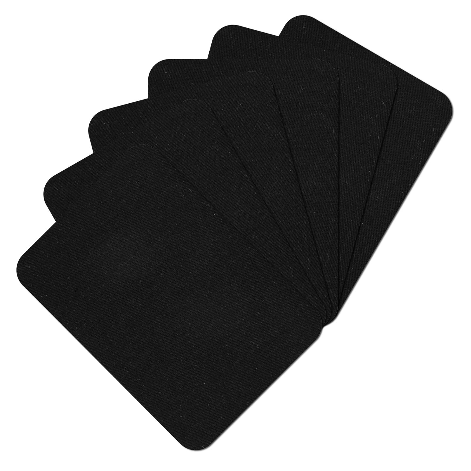 Guokuai Premium Quality Fabric Repair Patches Iron-on Patches for Clothing Inside & Outside Strongest Glue Cotton 3" by 4-1/4" (7.5 cm x 10.5 cm)... (6PCS-Black)