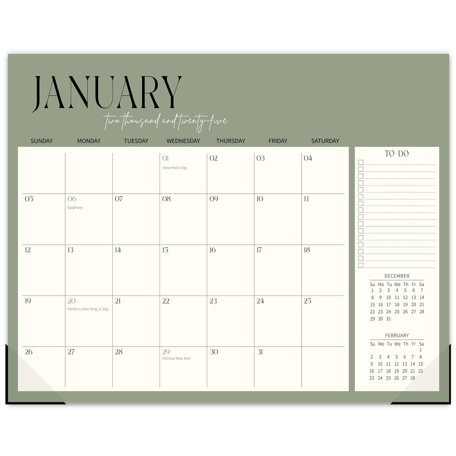Guasslee Desk Calendar 2025, Desk Top Calendar 2025, 18-Month School Year Desk/Wall Calendar, 2025 Jan-2026 June, 14" X 11" Monthly Planner With Thick Paper For Office Home School Organizing
