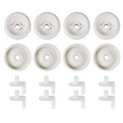 (8 Pack) Exact Replacement Dishwasher Dishrack Rollers and Studs - Lower Rack Wheel Kit Compatible with GE, Kenmore, and Hotpoint Dishwashers Part Number WD35X21038