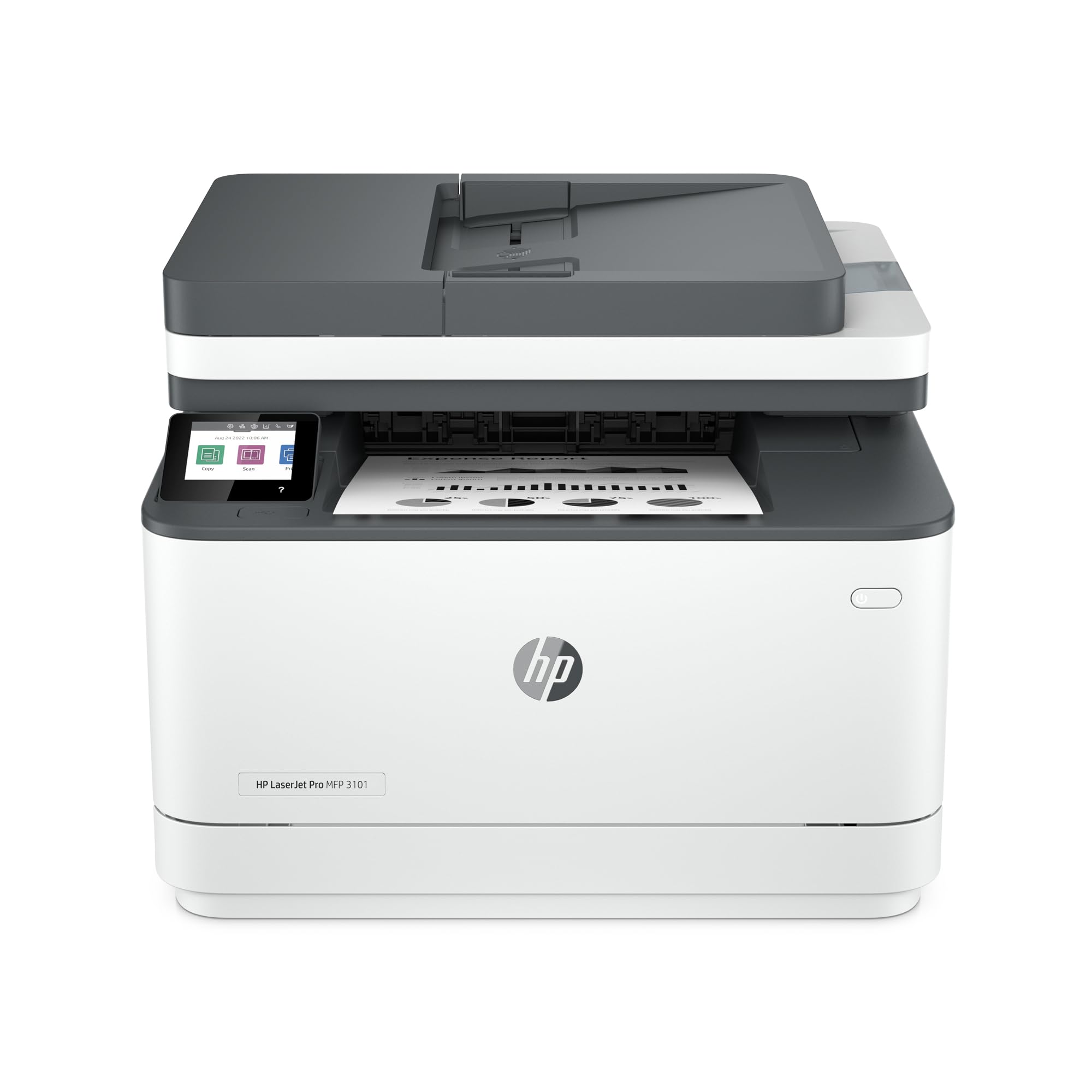 طابعة ليزر لاسلكية متعددة الوظائف بالألوان أحادية اللون HP LaserJet Pro MFP 3101fdw، وماسحة ضوئية، وناسخة، وفاكس، الأفضل للمكتب (3G628F)