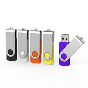 Aiibe 5 Pack 64GB USB Flash Drive 64 GB Flash Drives Thumb Drive Swivel USB Stick USB 2.0 Pen Drive (64G, 5 Mixed Colors: Black Red Yellow White Purple)