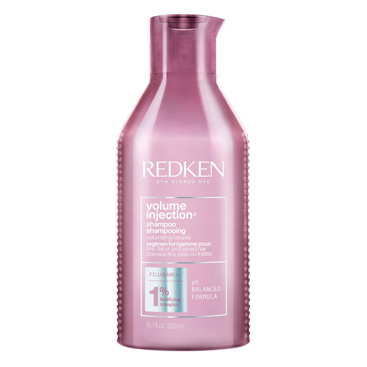 Redken Volume Injection Shampoo | Lightweight Volume Shampoo For Fine Hair | Adds Volume, Lift, and Body to Flat Hair | Soft, Shiny Finish | Paraben Free