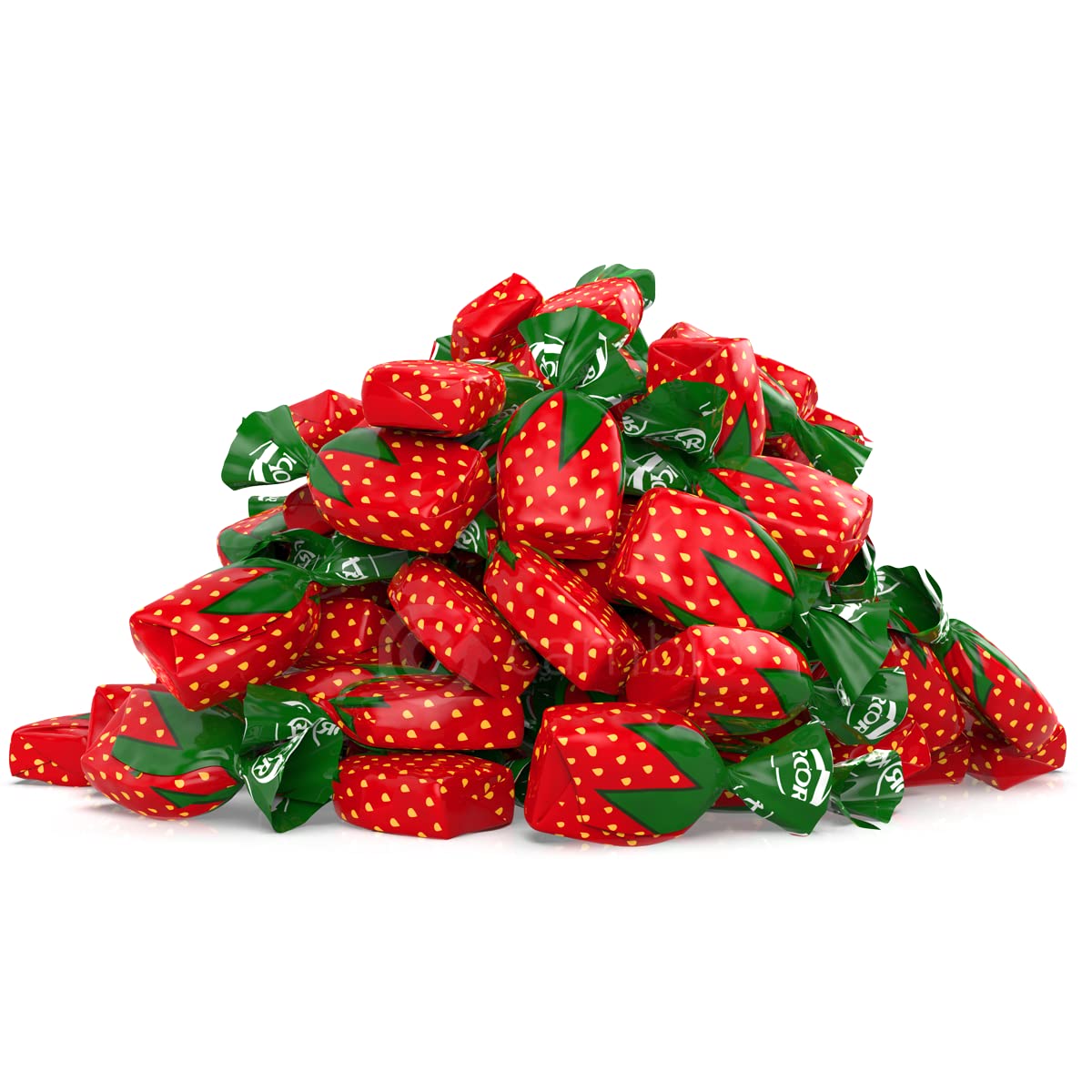 Strawberry Hard Candy Individually Wrapped – Cambie Bulk Candy with Fruit-Filled Center, 2 lbs Bon Bons for Piñata Filler, Candy Bags, Party Favors