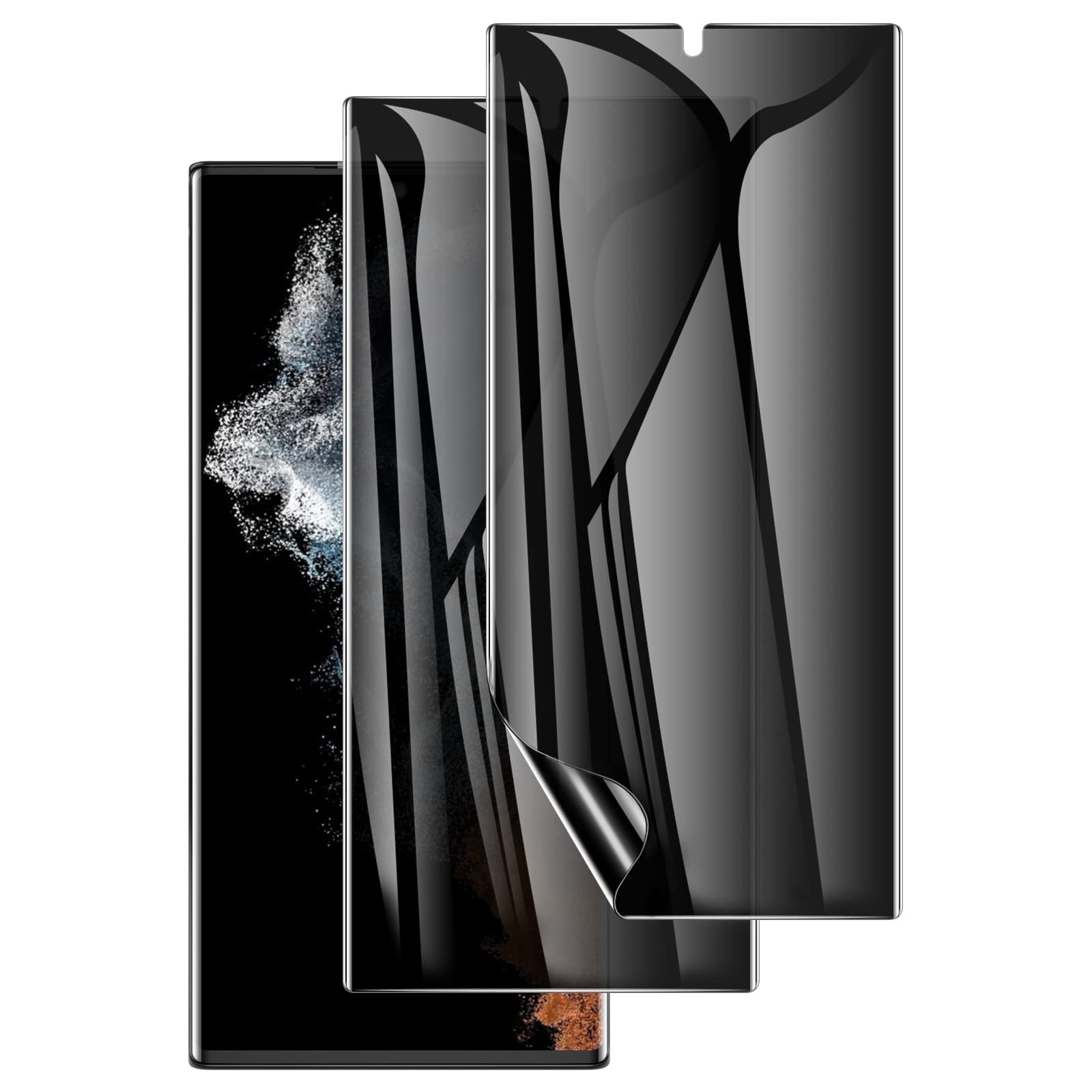 LYWHL 2 Pack for Galaxy S21 Ultra Privacy Screen Protector, Anti-Spy Full Adhesive Coverage Film for Samsung Galaxy S21 Ultra, [Ultrasonic Fingerprint Compatible] Easy Installation