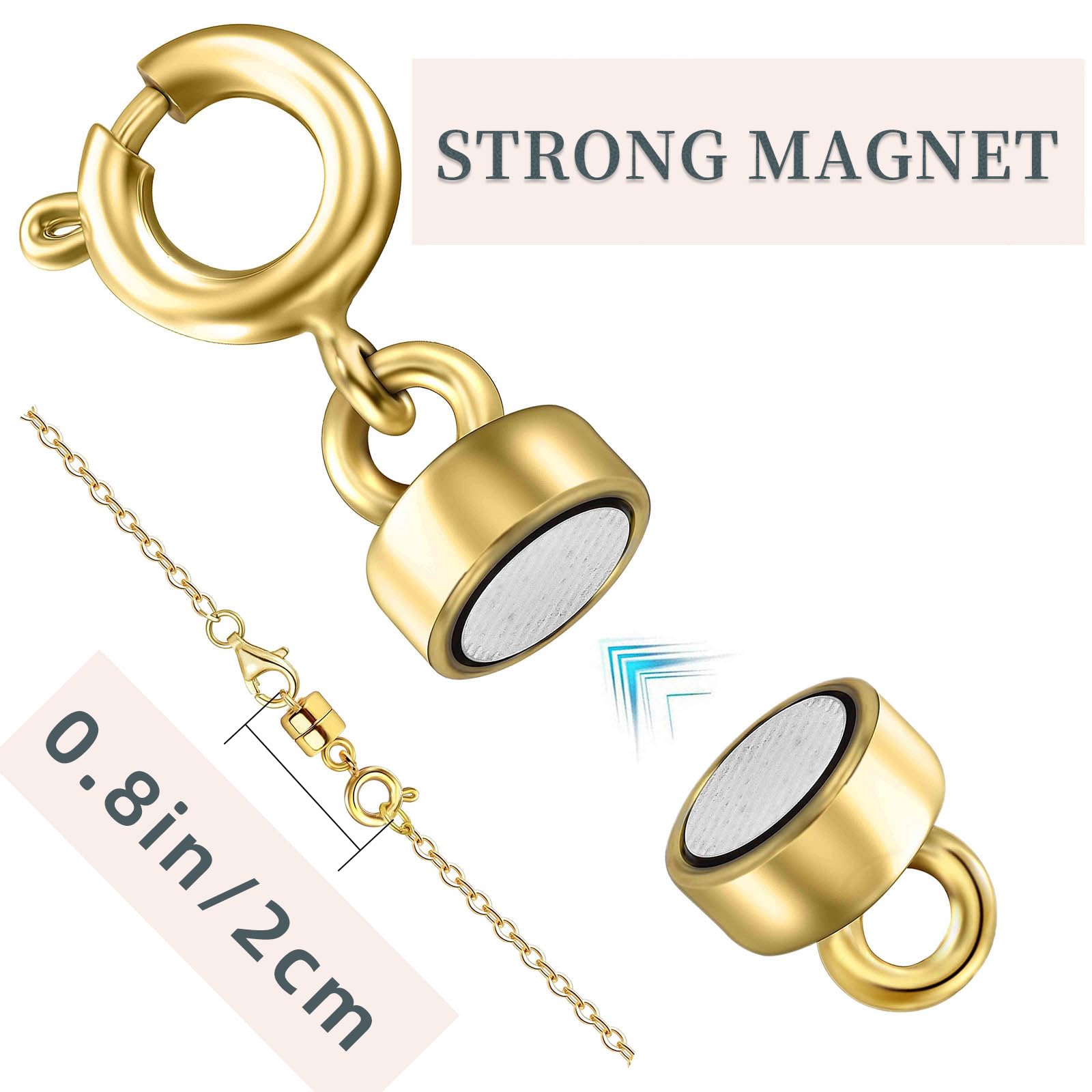 Ofiuny Magnetic Clasps for Necklaces Strong Magnetic Necklace Clasps and Closures, 14K Gold and Silver Bracelet Converter for Women