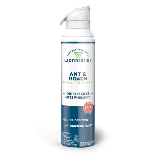 Wondercide - Ant & Roach Aerosol Spray for Kitchen, Home, and Indoor Areas - Ant, Roach, Spider, Flea, Stink Bug Killer with Natural Essential Oils - Pet Safe - 10 oz 2-Pack