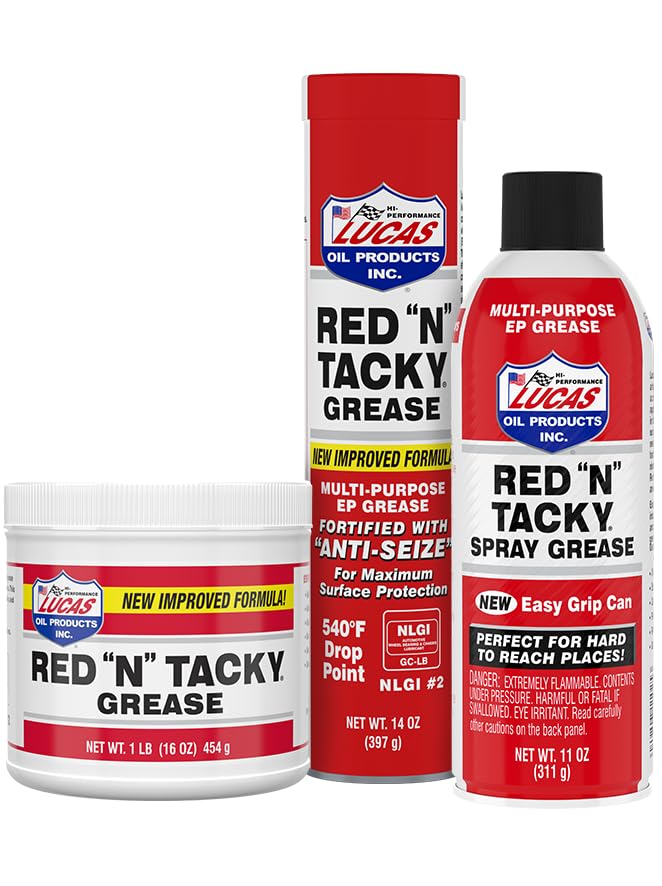 Lucas Oil 10005 Red 'N' Tacky Grease - 14 Ounce
