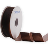 XMRIBBON Coffee Velvet Ribbon Single Sided, 1 1/2 Inch by 10 Yards Spool (Brown)