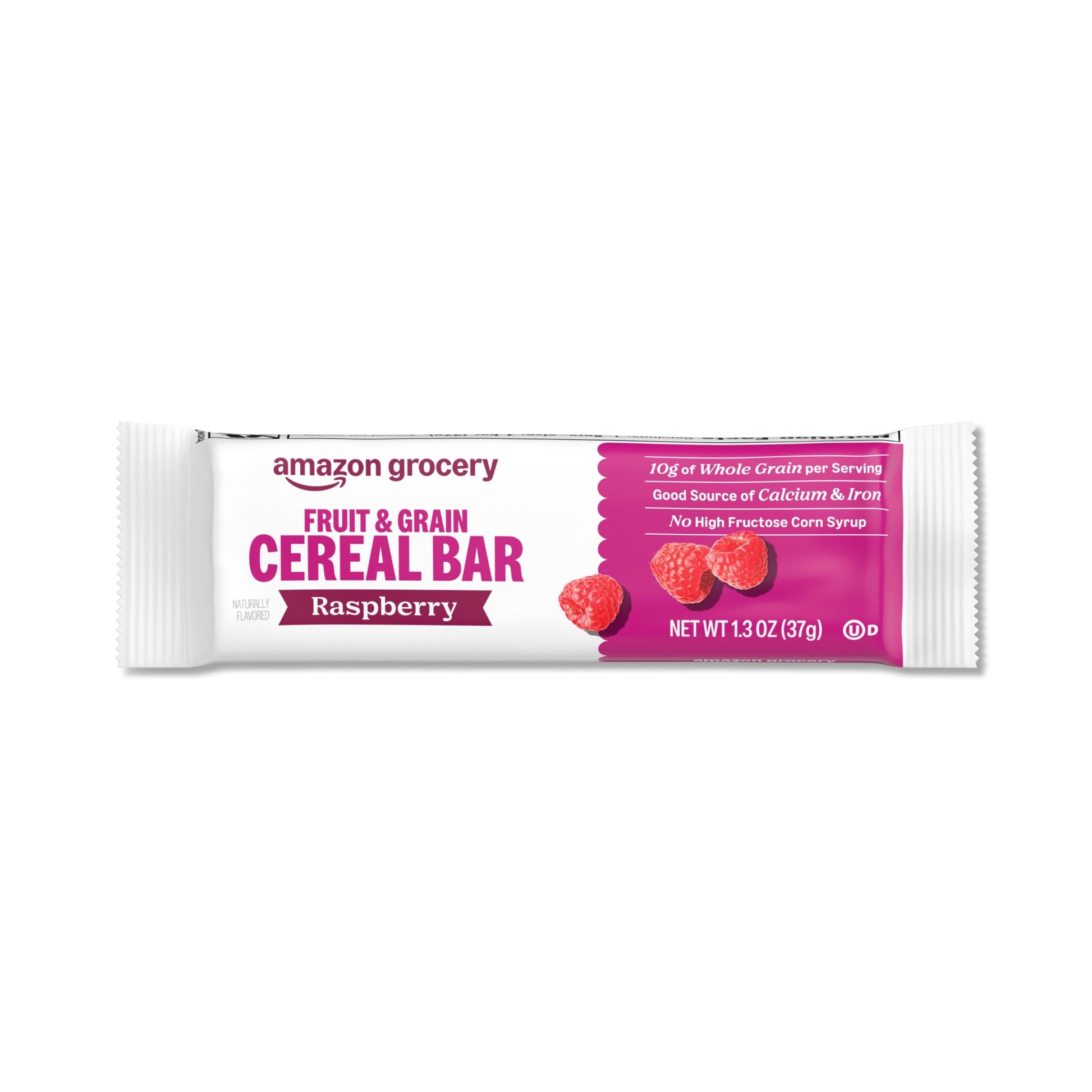Amazon Grocery, Fruit & Grain Cereal Bars, Raspberry, 1.3 Oz, 8 Ct (Previously Happy Belly, Packaging May Vary)