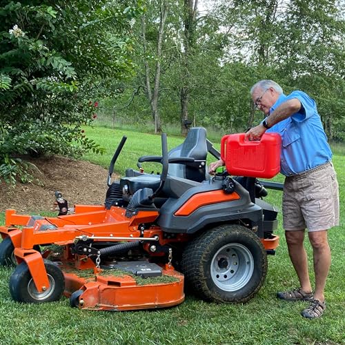 Scepter FSCG552 Fuel Container with Spill Proof SmartControl Spout with Bonus Spout Extender, Rear Handle Red Gas Can, 5 Gallon