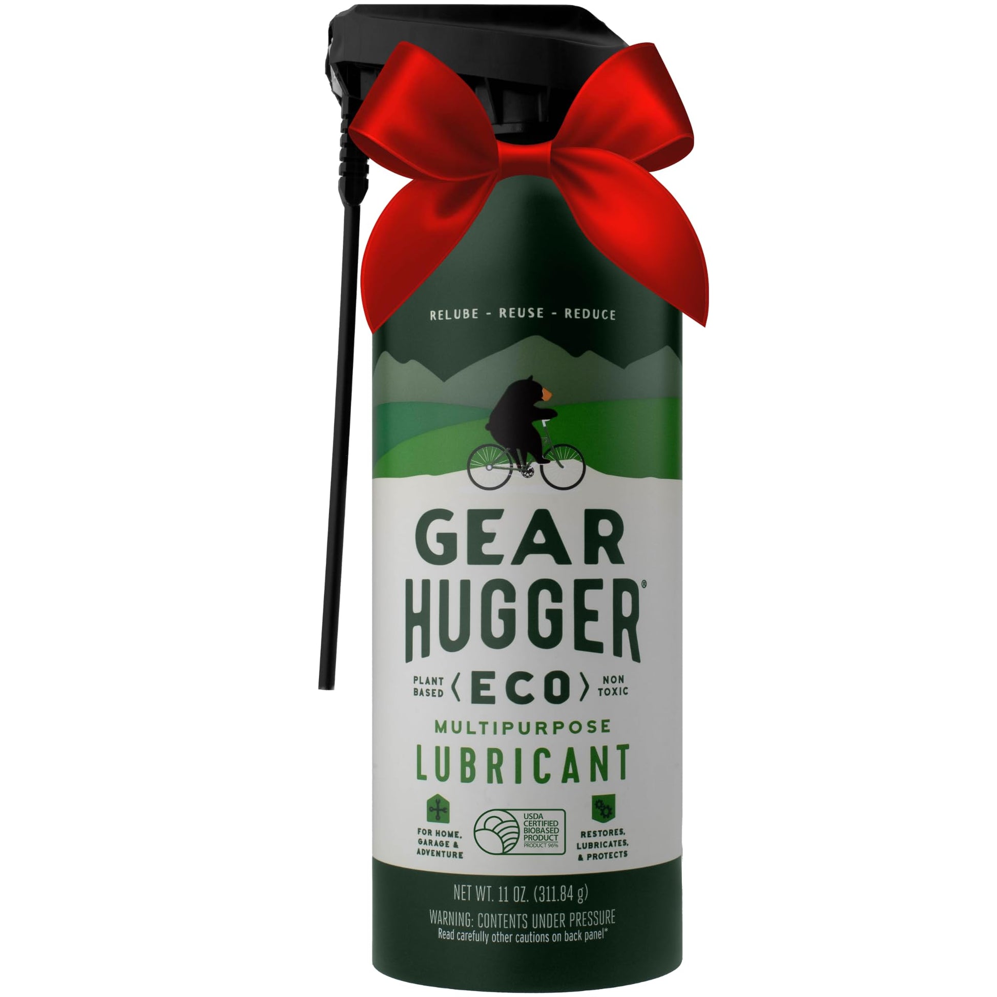 Gear Hugger Multipurpose Lubricant - Eco-Friendly (11 oz, Pack of 1), Rust Remover - Garage Door Lubricant Spray, Door Hinge Lubricant & Lock Lubricant - Plant-Based, No Petroleum, No PTFE