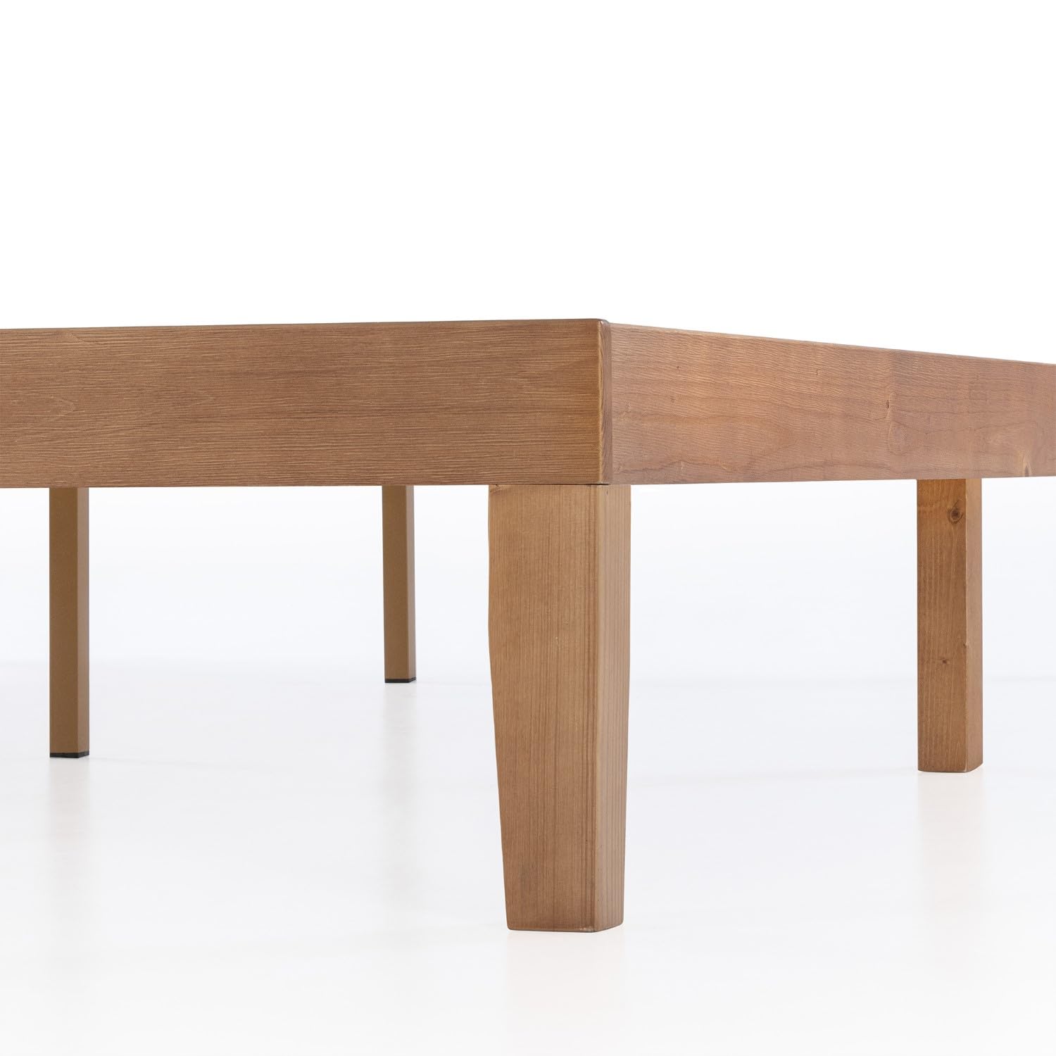 Mellow Naturalista Classic - 12 Inch Solid Wood Platform Bed with Wooden Slats, No Box Spring Needed, Easy Assembly, Queen, Pine