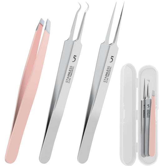 WSYUB Blackhead Remover Tweezers,Ingrown Hair Tweezers, Precision Blackhead Pimple Extractor, Cell Clips Tweezers, Tweezers for Women Facial Hair