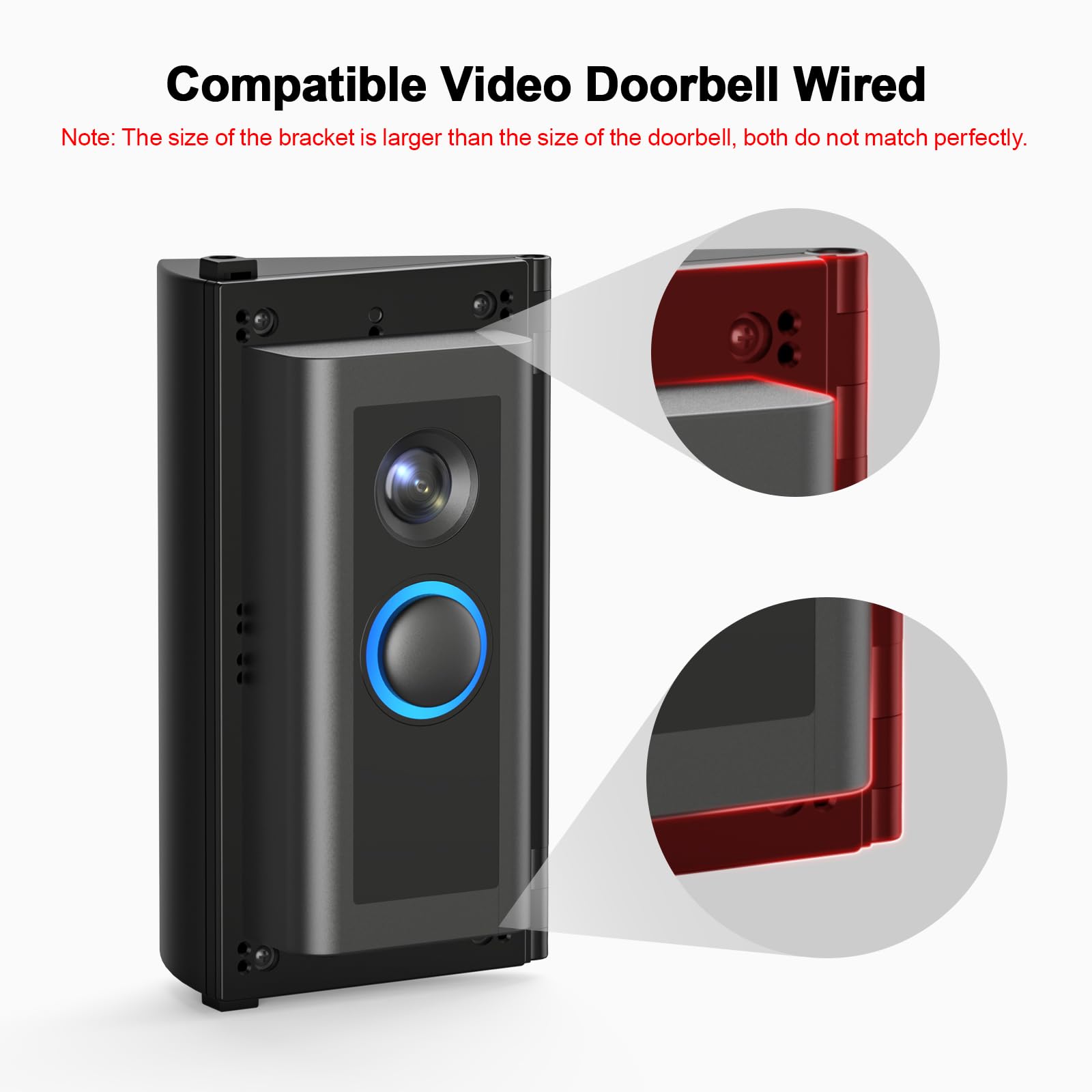 RIOVO Adjustable 30 to 55 Degree Doorbell Angle Mount Compatible with Ring/Blink Video Doorbell/Battery Doorbell, Replacement Angle Adjustment Adapter Mounting Bracket Wedge Kit