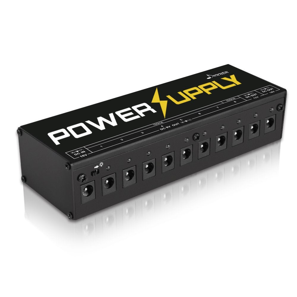 Donner DP-1 Guitar Power Supply 10 Isolated DC Output for 9V/12V/18V Effect Pedal