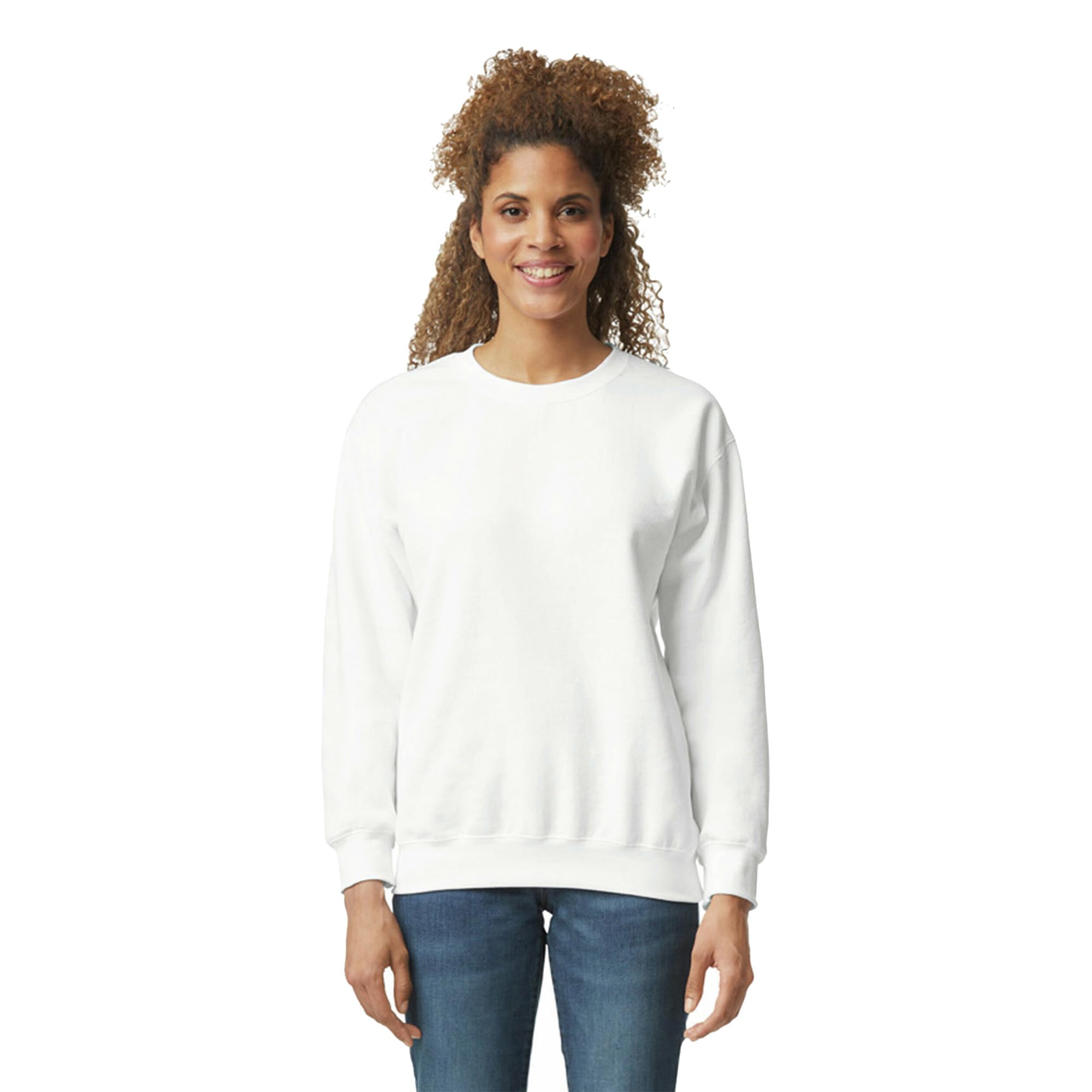 Gildan Adult Fleece Crewneck Sweatshirt, Style G18000, Multipack, White (1-Pack), Large