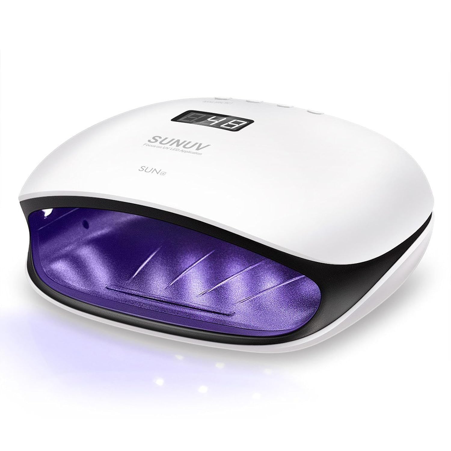 مصباح أظافر SUNUV UV LED، ضوء UV للأظافر متوافق مع جميع أنواع طلاء الجل، 36 مصباح LED مع 4 إعدادات مؤقت، شاشة LCD للاستخدام المنزلي والصالونات SUN4 أسود